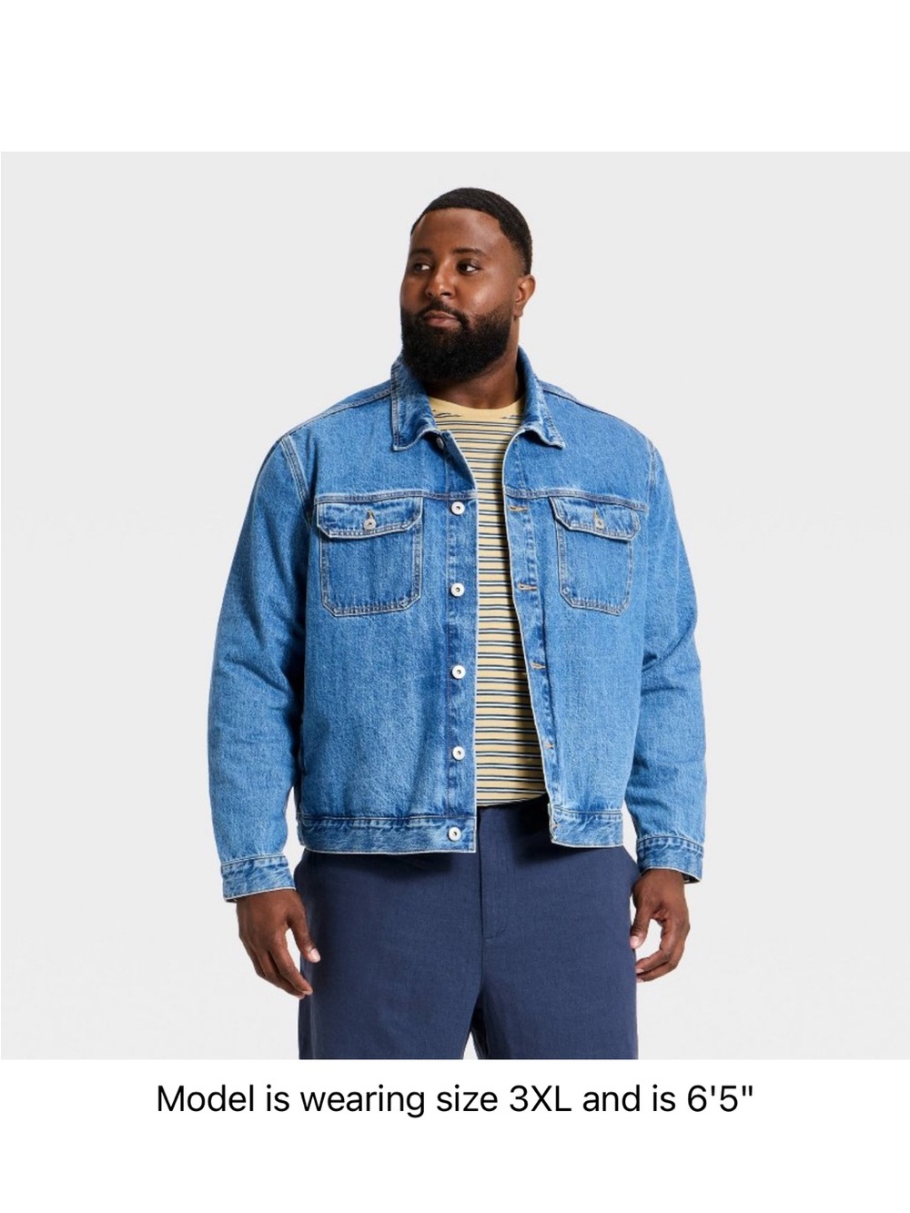 Relaxed Blue Denim Jacket for Men - Casual Everyday Layer